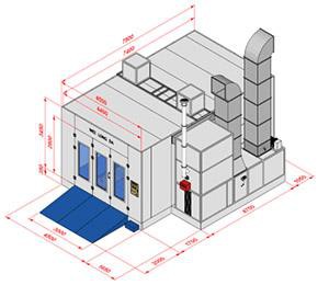 Gian hàng phun với quạt thắt lưng