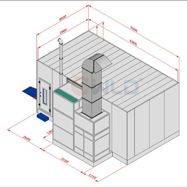 Spray Booth With Photo-Catalytic Oxidation System Cabinet WLD-GY